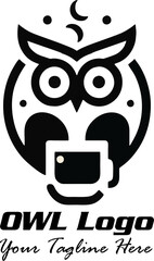 Owl illustration, Owl logo design, Owl vector