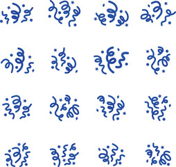 Simple and cute party cracker decoration material set, confetti, colorful, blue / シンプルでかわいいパーティークラッカーの装飾素材セット 紙吹雪 カラフル 青