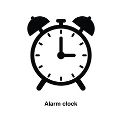Alarm clock icon vector illustration, wake up and reminder symbol, morning routine graphic