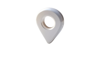 Metallic silver push pin isolated on white background