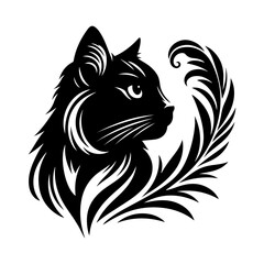 Fototapeta premium black Cat silhouette vector design .