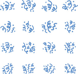 Simple and cute party cracker decoration material set, confetti, colorful, blue / シンプルでかわいいパーティークラッカーの装飾素材セット 紙吹雪 カラフル 青