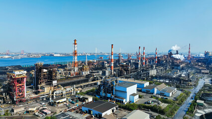Fototapeta premium 工業地帯の風景 空撮