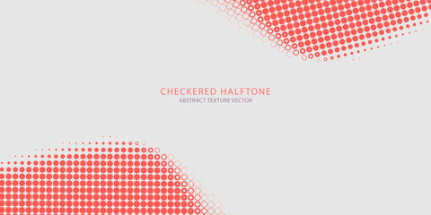 Halftone Background, Smooth Curved Border, Red Gray Abstract Background.