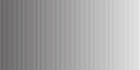 Naklejka premium Narrow black-white vertical lines. Symmetric geometric ornament. Striped seamless pattern, abstract wallpaper. Digital paper for textile print, page fill. Vector