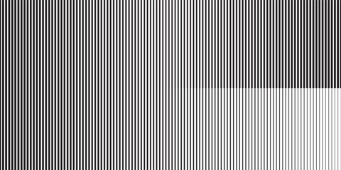 Naklejka premium Narrow black-white vertical lines. Symmetric geometric ornament. Striped seamless pattern, abstract wallpaper. Digital paper for textile print, page fill. Vector