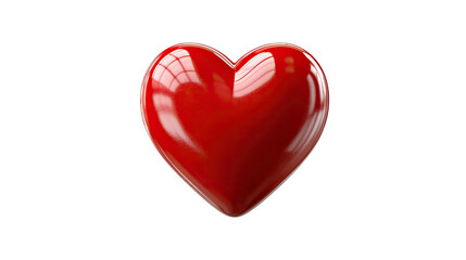 Fototapeta premium A Vivid Symbol of Love: A glossy, vibrant red heart shines, representing the essence of love, care, and affection. This symbolic depiction is rendered in exquisite detail.