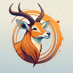 Eland in a Whimsical Scene with Vibrant Swirl Motions All Around.
