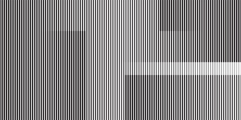 Fototapeta premium Narrow black-white vertical lines. Symmetric geometric ornament. Striped seamless pattern, abstract wallpaper. Digital paper for textile print, page fill. Vector