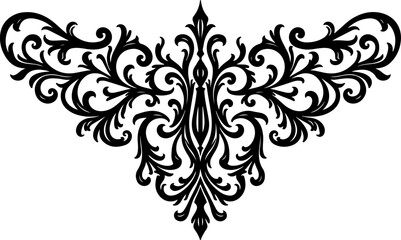 Victorian Flourish Ornament vector tattoo design 