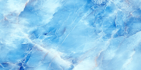 Showcases a smooth abstract surface with a predominantly light blue color scheme, It features a marbled texture with swirling patterns, The effect is reminiscent of of flowing water or a serene sky.