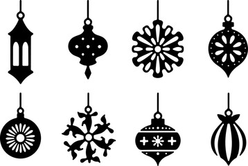 Decorative Ornaments & Lantern Silhouettes vector