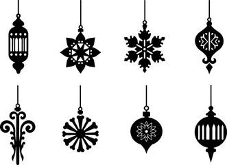 Decorative Ornaments & Lantern Silhouettes vector
