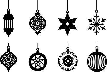 Decorative Ornaments & Lantern Silhouettes vector
