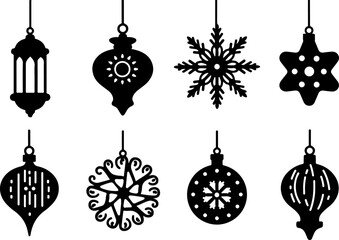 Decorative Ornaments & Lantern Silhouettes vector