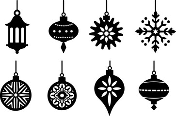Decorative Ornaments & Lantern Silhouettes vector