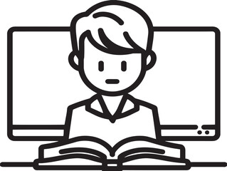 Modern e-learning platform icon in vector format