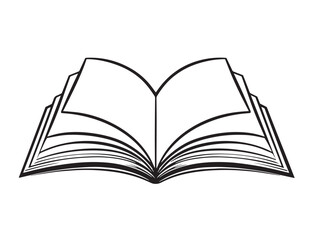 Line art open book for creative designs