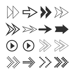 Arrows set of black icons. Arrow icon. Arrow vector collection. Arrow. Cursor. Modern simple arrows. Vector illustration.