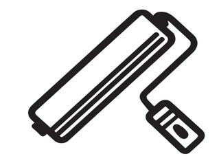 Line art paint roller icon in vector