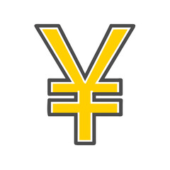 Obraz premium Yellow yen currency symbol on white background - Concept of Finance 