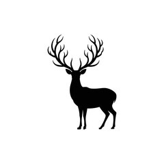 Deer Silhouette Vector – Majestic Stag Wildlife Icon for Nature, Hunting, and Outdoor Design


