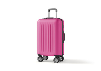 Modern Blue Hard Shell Luggage Suitcase with Spinner Wheels Isolated on White Background

