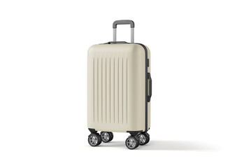 Modern Blue Hard Shell Luggage Suitcase with Spinner Wheels Isolated on White Background

