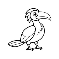 Hornbill Bird Line Art Forest Animal Design