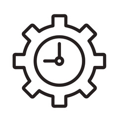 Clock gear icon representing time management and efficiency