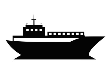 Fototapeta premium Simple Black Ship Icon Design