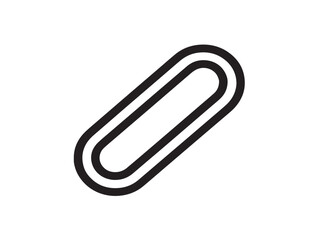 Line art drawing of modern paperclip icon