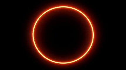 Bright orange circle on black background