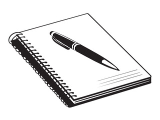 Naklejka premium Modern vector drawing of pen and notes