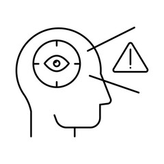 Attention – Alert Eye Representing Awareness and Vigilance on Transparent Background. 
