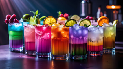 colorful cocktail in a bar
