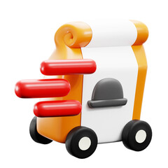 red and orange fast food delivery 3d icon illustration