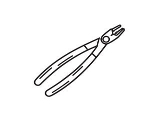 Fototapeta premium Sleek line art pliers icon for mechanics