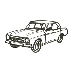 Naklejka premium PNG Vintage car sketch illustration