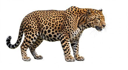 Fototapeta premium leopard in front of white background