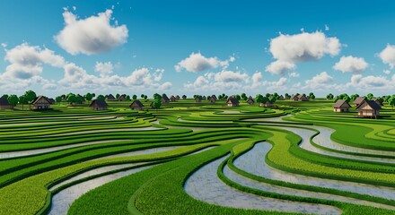 緑の旋律と水鏡