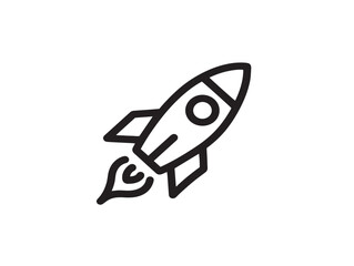 Clean and Elegant Rocket Launch Icon Vector