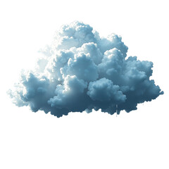 Raincloud blue soft weather isolated, Natural sky moisture object, Organic vapor texture, Gentle atmosphere detail, Decorative storm element