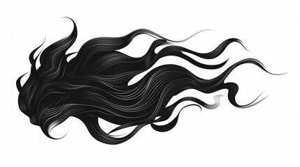 Flame silhouette in stylized black vector design