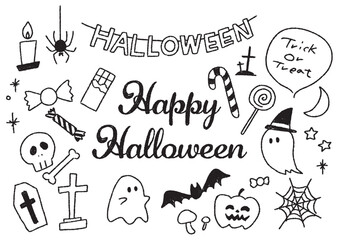 ハロウィン かわいいイラスト装飾素材セット