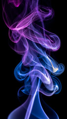 Obraz premium Swirling purple and blue smoke tendrils wisps abstract