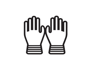 Clean Minimal Safety Gloves Vector Illustration