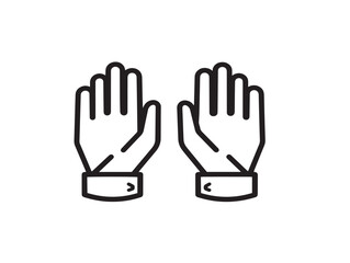 Obraz premium Elegant Line Art Safety Gloves Icon Design