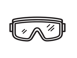 Clean Line Style of Safety Goggles Icon