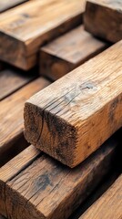 Stacked Rustic Wooden Beams